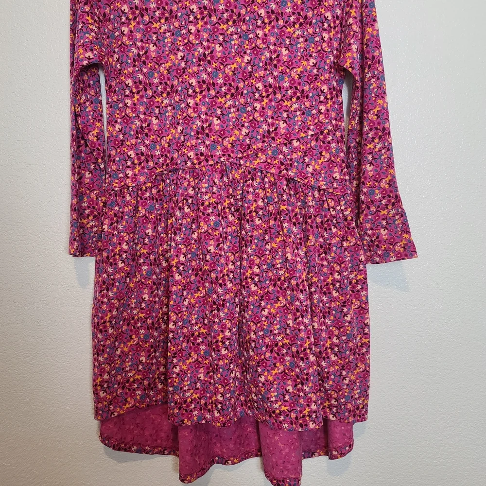 Tea Collection Kids Floral Hi-Low Cotton Pink Dress Size 12